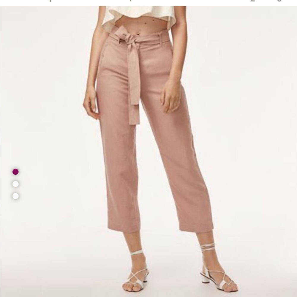 Aritzia linen tie front pants